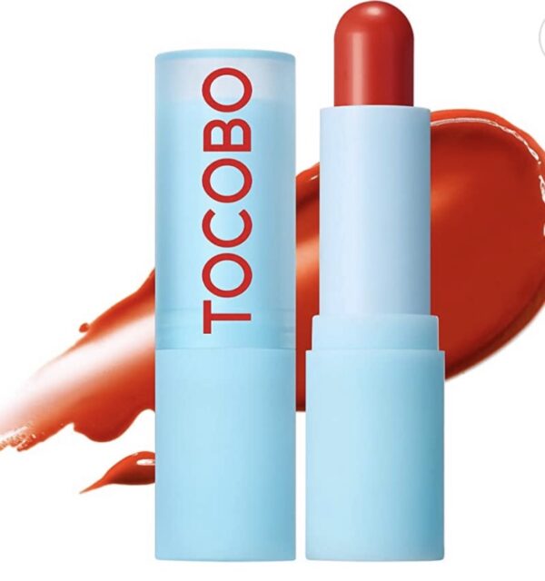 Tocobo Glass Tinted Lip Balm 013 Tangerine Red 0.67 oz /19g | Glow Moisturizing Vegan Lip Balm & Vivid Tinted Transparent Color