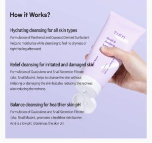 TIAM Snail&Azulene Low pH Cleanser, Gel Facial Cleanser - Image 3