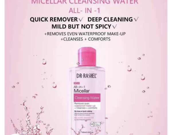 Dr Rashel All-In-1 Micellar Cleansing Water Deep Action Gentle Moisture Makeup Remover Water-300ml - Image 2