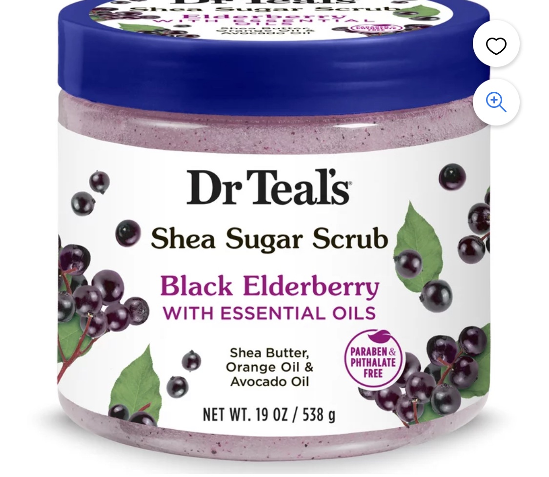 Dr Teal's Shea Sugar Body Scrub, Black Elderberry