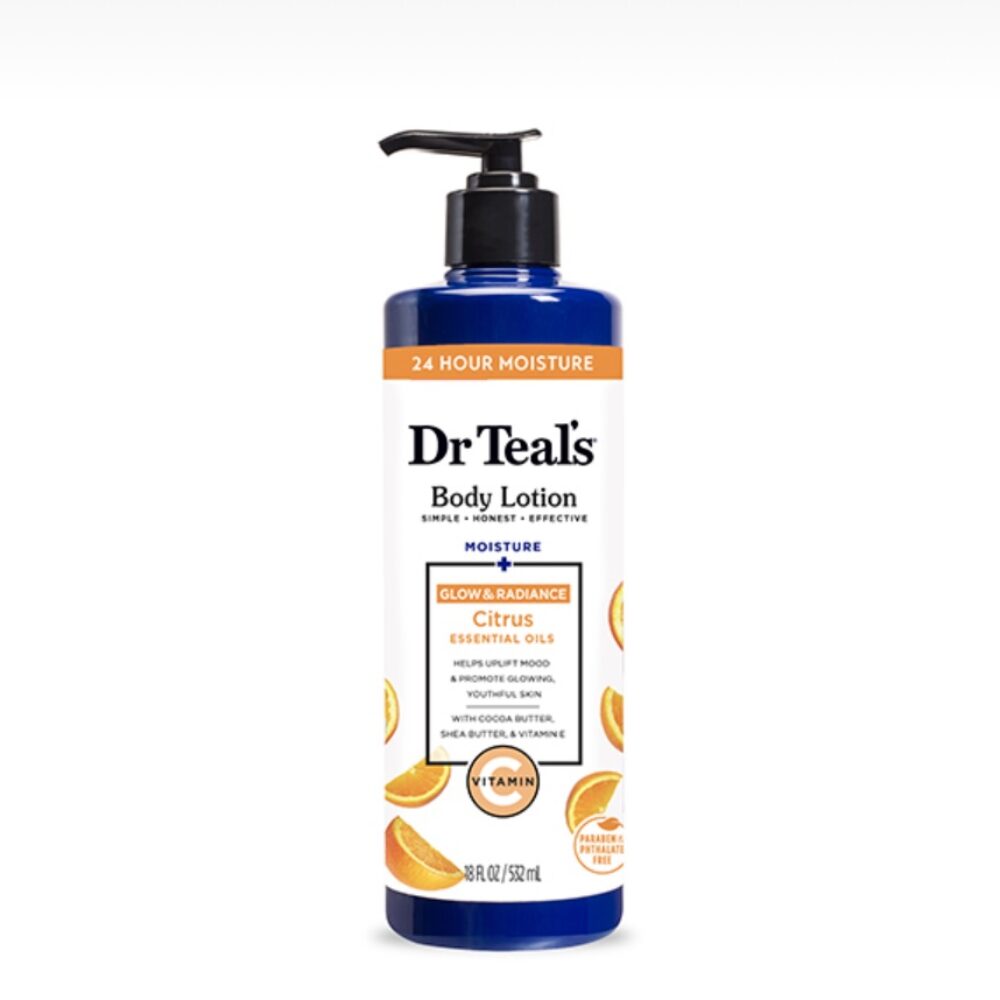 Dr Teal’s Glow & Radiance with Vitamin C & Citrus Essential Oils Body Lotion 18 oz