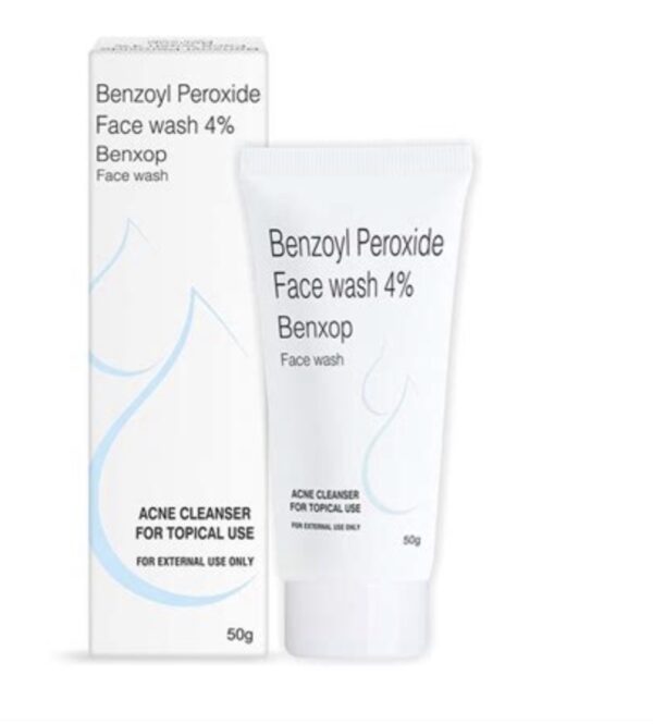 Benxop acne face wash with 4% benzoyl peroxide