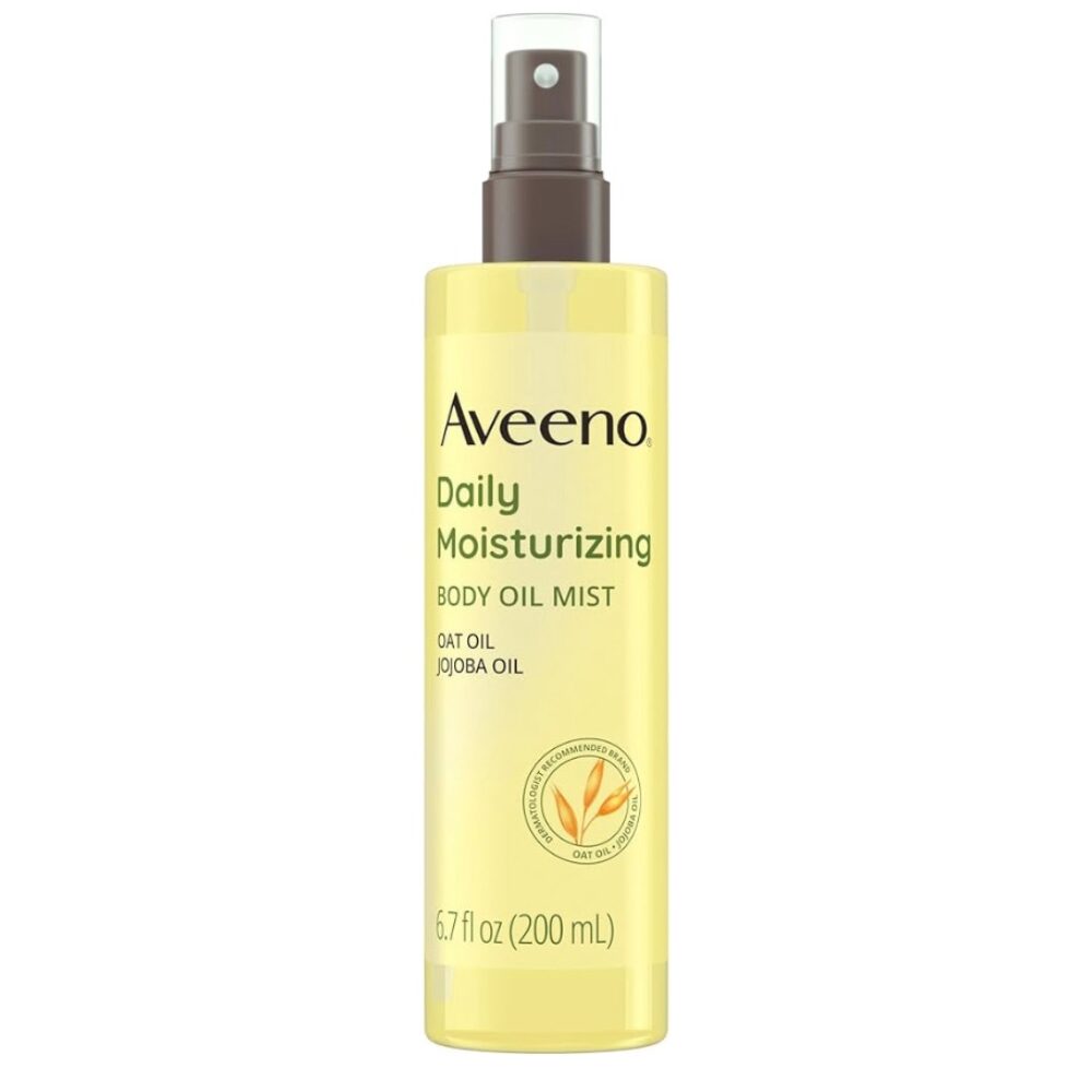 Aveeno Daily Moisturizing Body Oil, Body Mist for Dry Skin with Oat Oil and Jojoba Oil, Nourishing Body Spray – missing cap