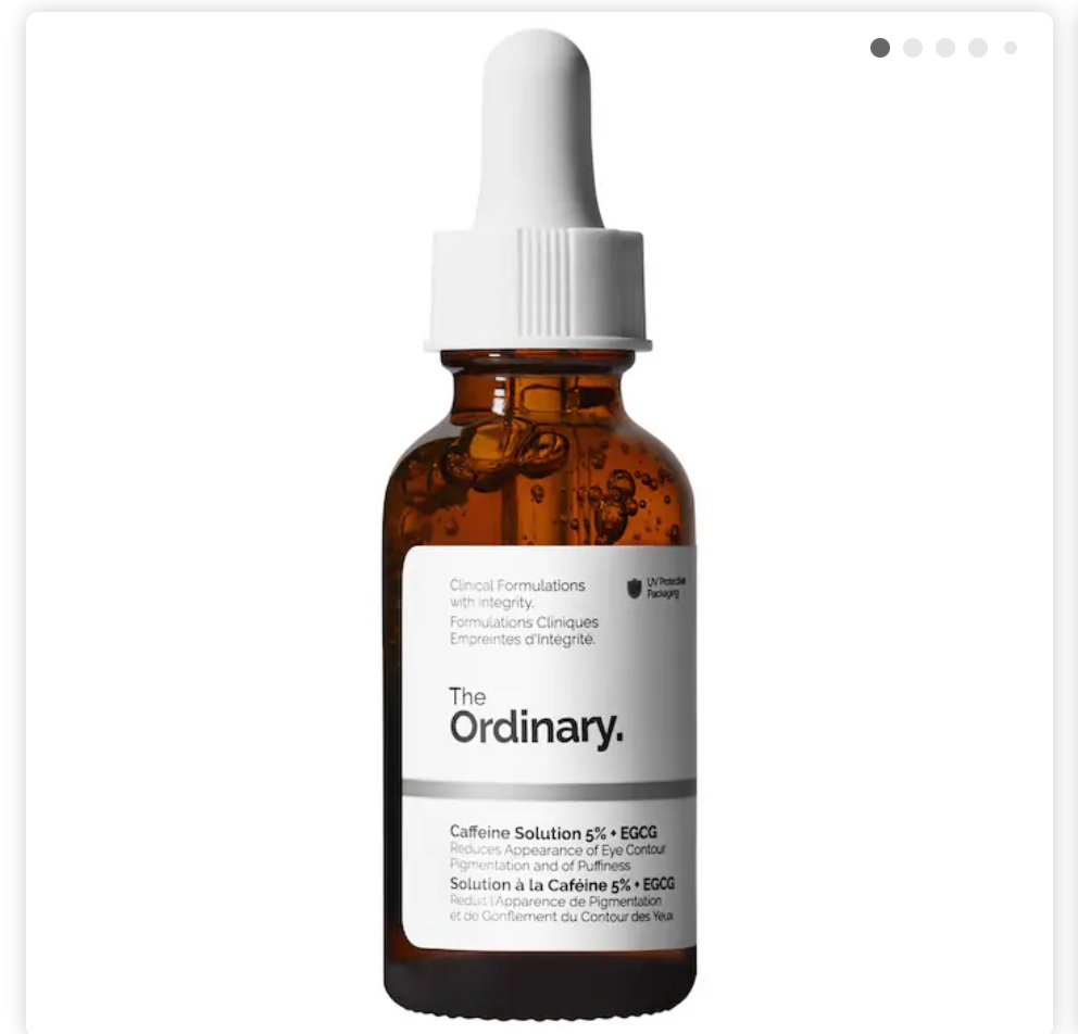 The ordinary Caffeine Solution 5% + EGCG Depuffing Eye Serum for Dark Circles